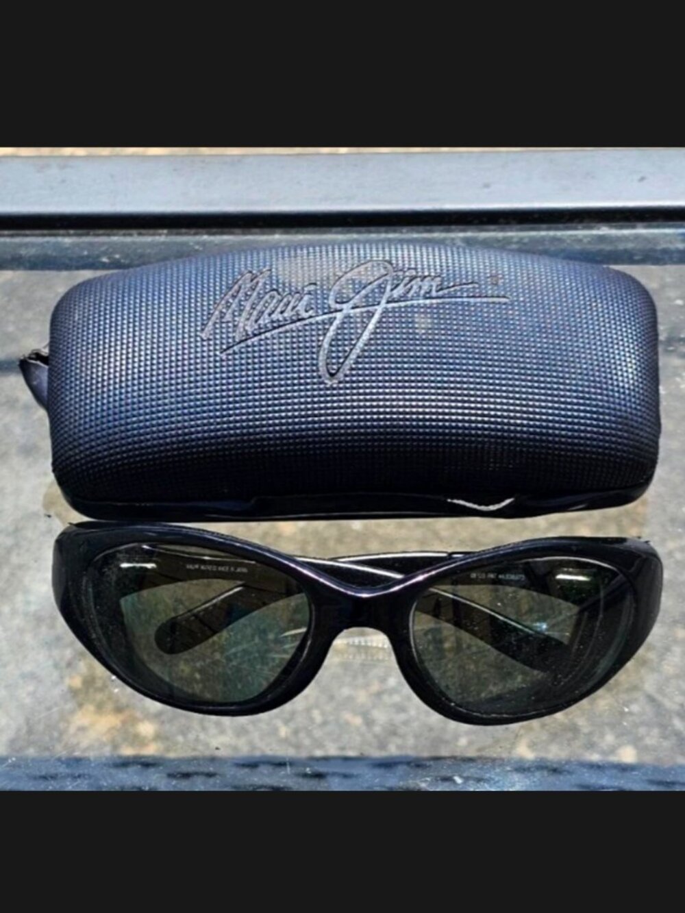 RARE Vintage Maui Jim Volcano MJ142-02 FRAMES ONLY Black Gray Oval Wrap